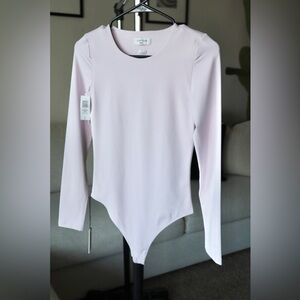 Aritzia Contour Crew Longsleeve Bodysuit - Halo Pink - Small